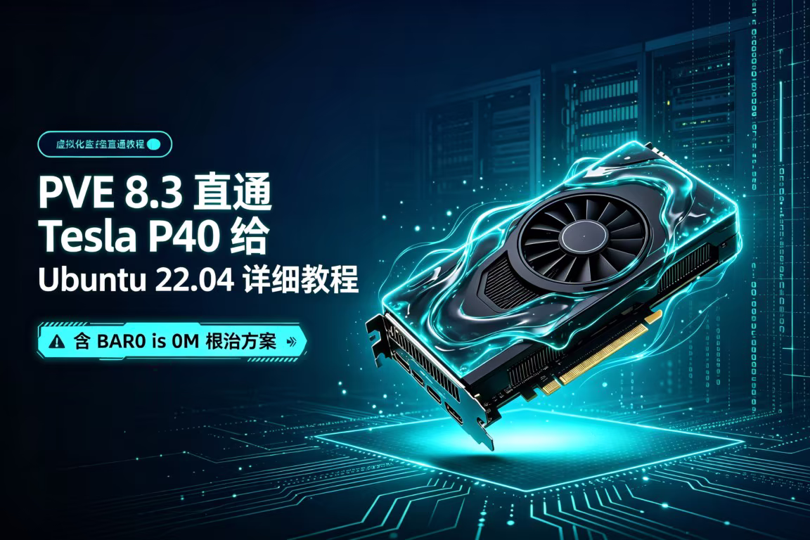 PVE 8.3 直通 Tesla P40 给 Ubuntu 22.04 详细教程（含 BAR0 is 0M 根治方案）