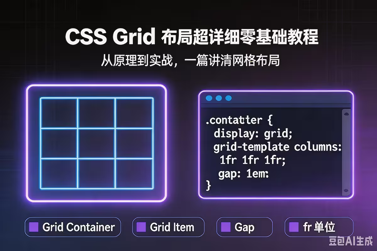 CSS Grid 布局超详细零基础教程（从原理到实战）