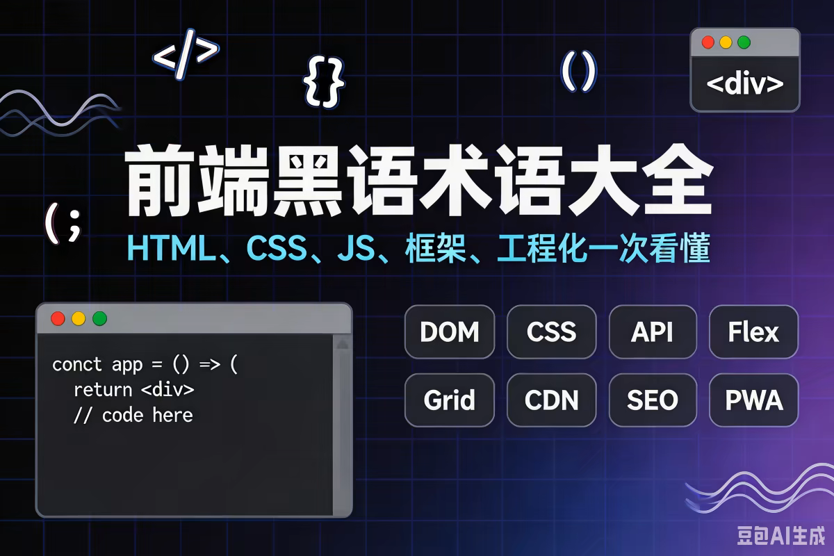 前端黑话术语大全：HTML、CSS、JS、框架、工程化一次看懂