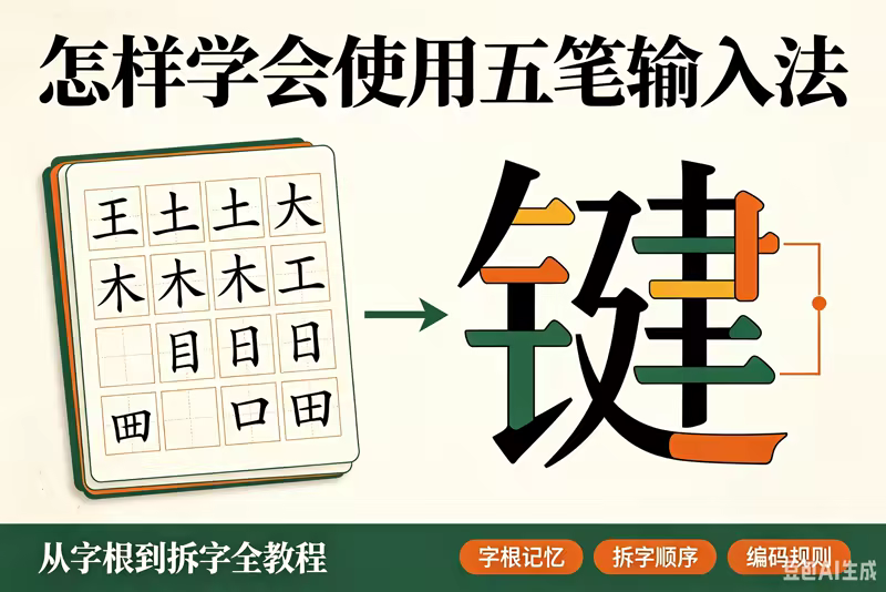 怎样学会使用五笔输入法：从字根到拆字全教程